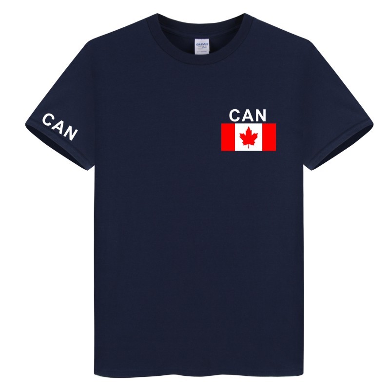 Canadá uniforme de equipe esportes ao ar livre lazer puro algodão manga curta em torno do pescoço camiseta verão
