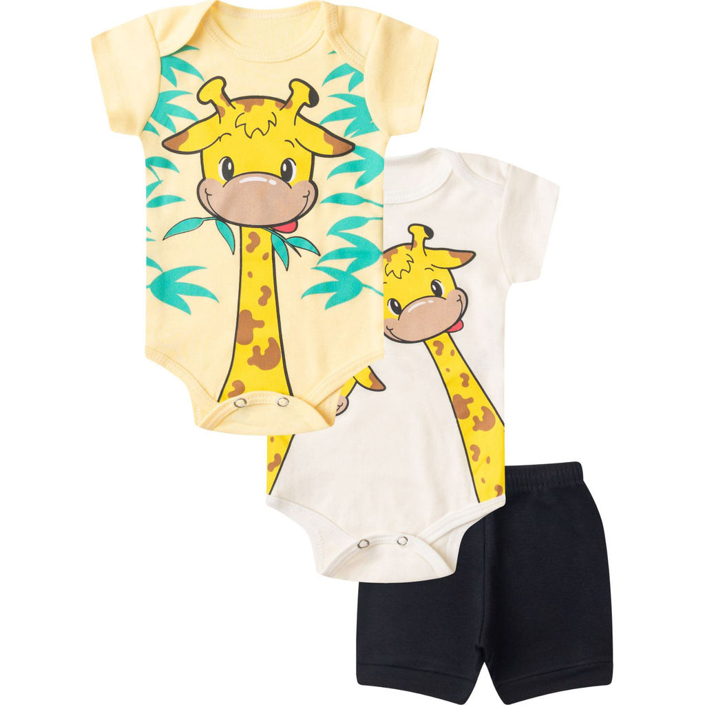 Kit Body Infantil Curto 3 Peças Select Amarelo