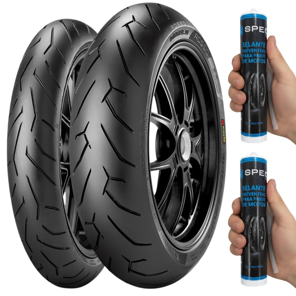 PNEU 140/70-17 + 110/70-17 DIABLO ROSSO II PIRELLI NINJA 300 CB300 Z300 MT03 + SELANTE BRINDE