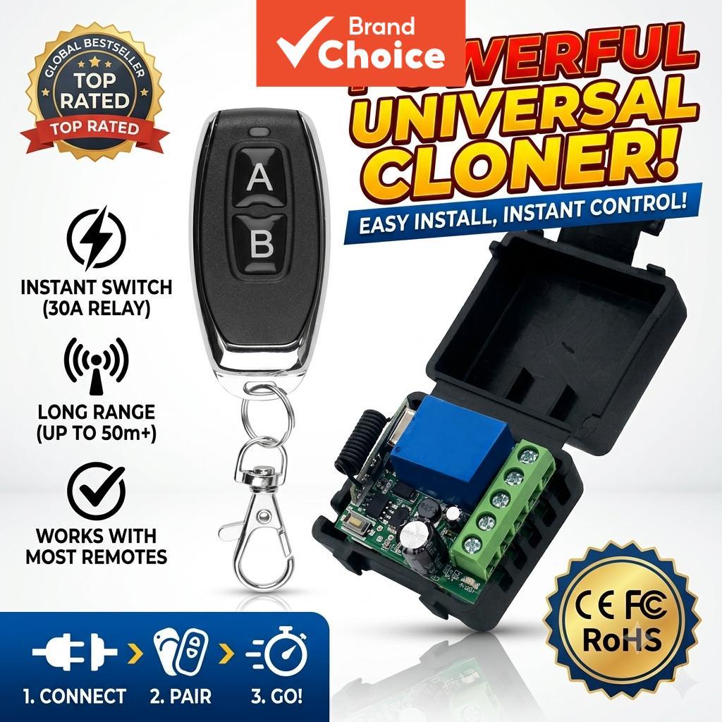 Interruptor de Controle Remoto Sem Fio Universal AXUS 12V 10A 433Mhz RF Relé Receptor Transmissor para Motor, Luz,