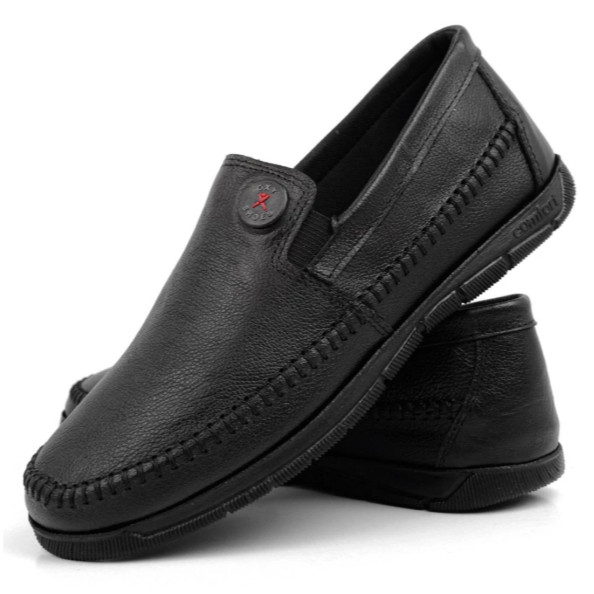 Mocassim Social Masculino em Couro Clássico com Conforto Premium e Acabamento Costurado