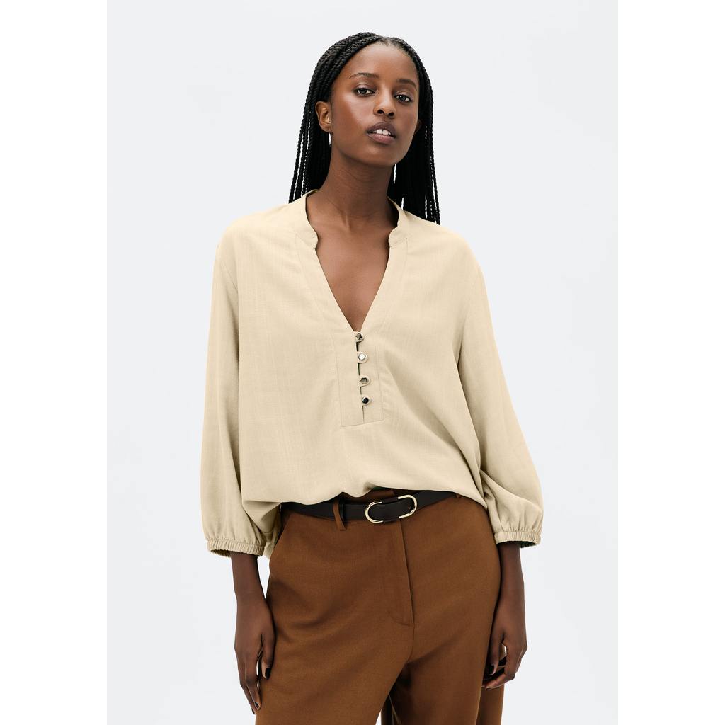 Blusa Básica Feminina Manga 7/8 Bufante