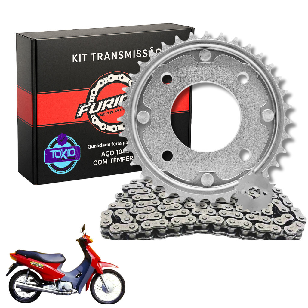 KIT RELAÇÃO BIZ 100 1998 A 2005 TRANSMISSAO BIS