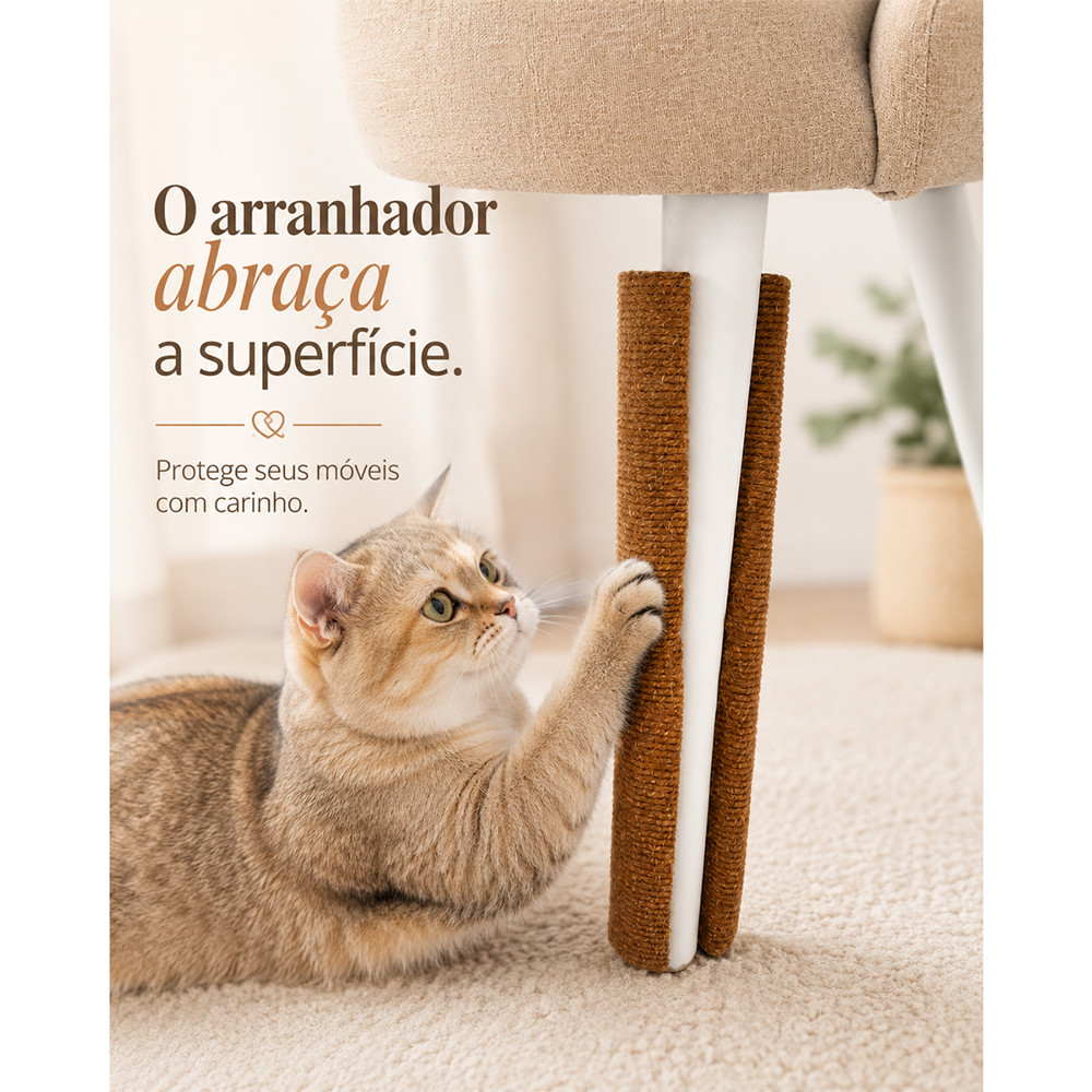 Kit 2 Arranhador Para Gatos Tubo Multiuso P/ Cadeiras Brinquedo Interativo Para Gatos Protetor de Moveis · foto 2