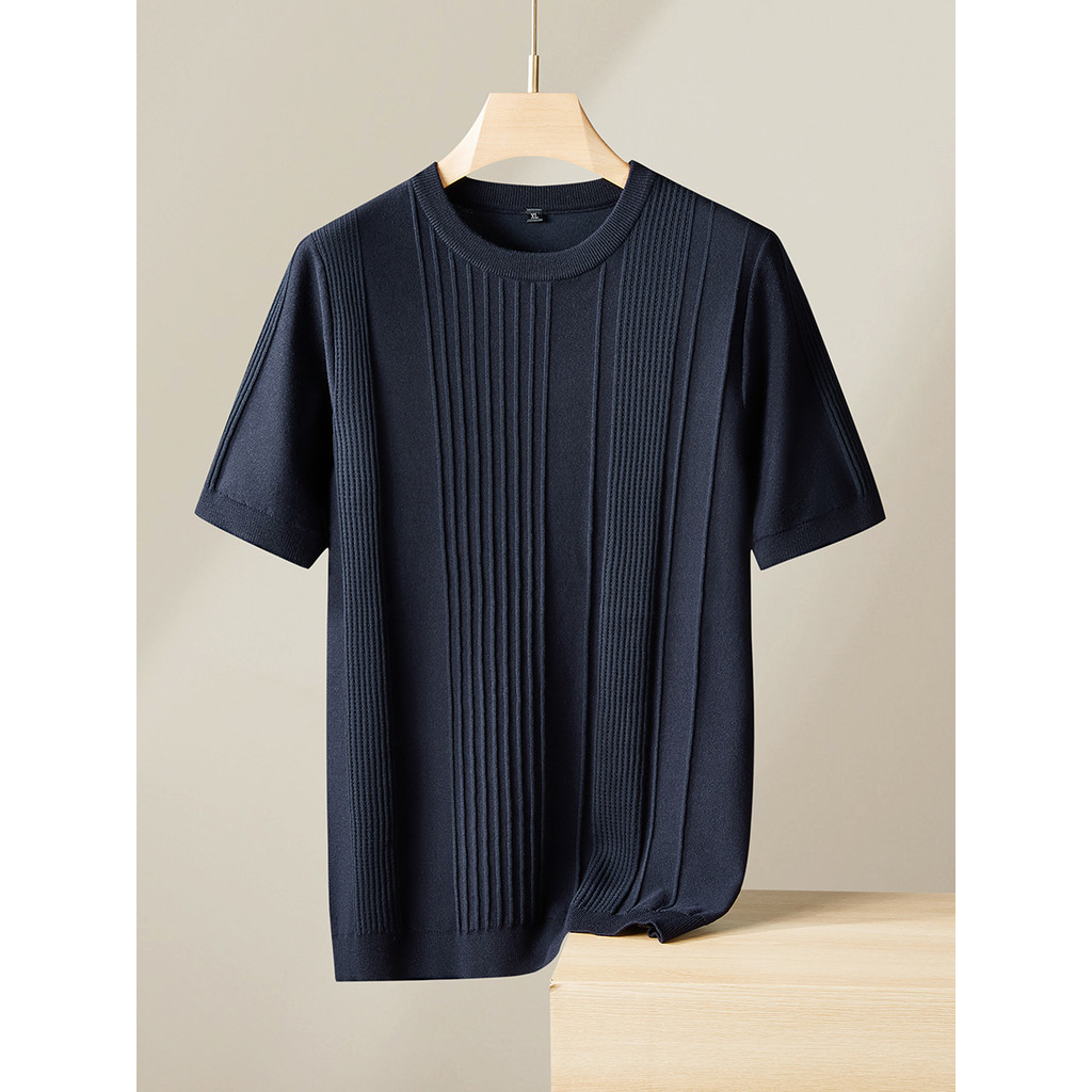 Exportação de comércio exterior pedido Original primavera verão outono malha de manga curta camiseta masculina mais gord