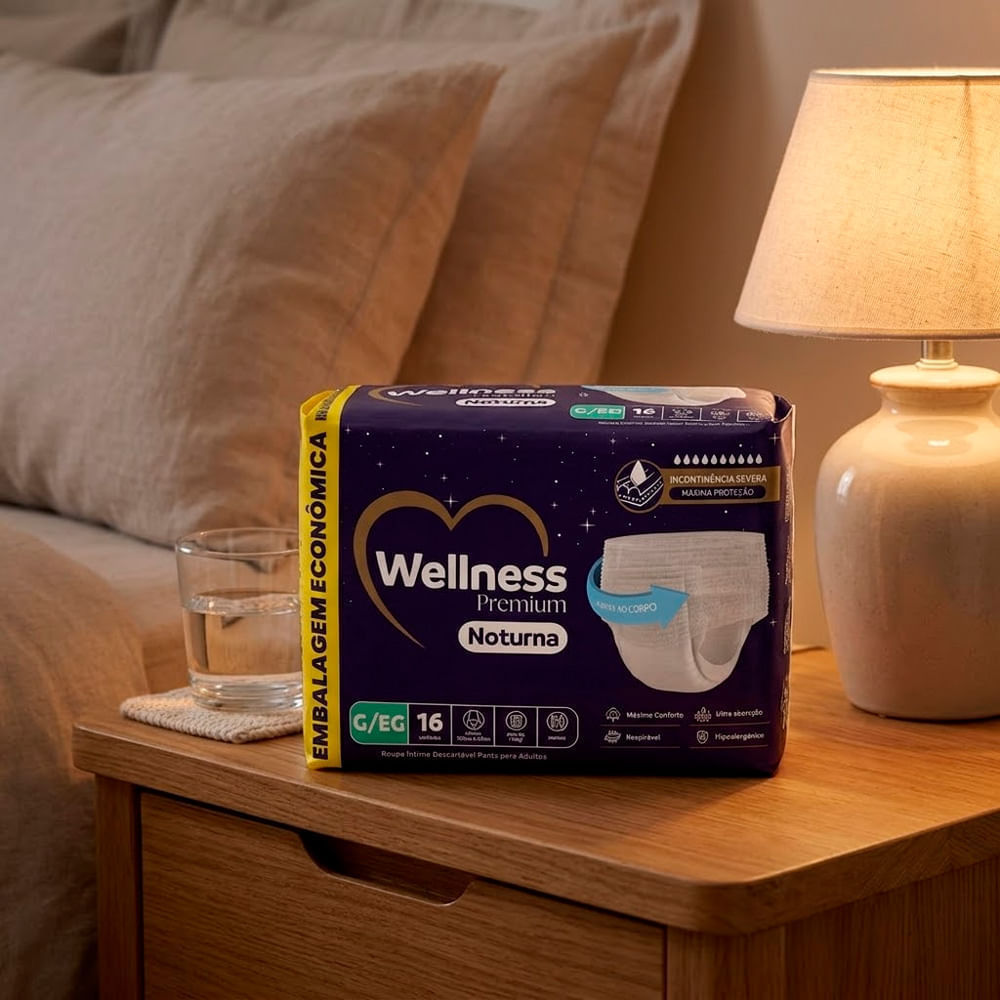 Roupa Íntima Wellness Premium Noturna Tamanho G/EG 16 Unidades Descartáveis Embalagem Econômica — imagem 2 de 2