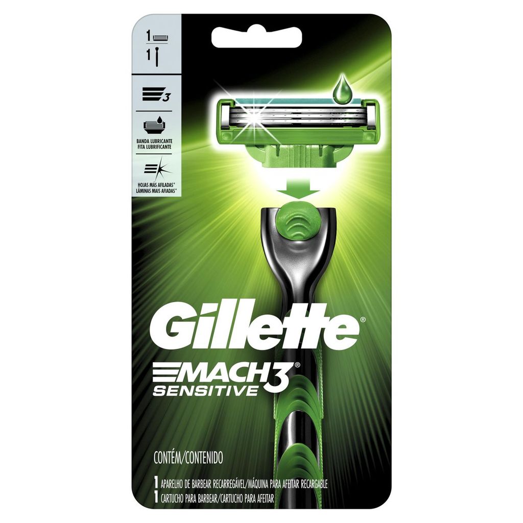Aparelho De Barbear Gillette Mach3 Sensitive