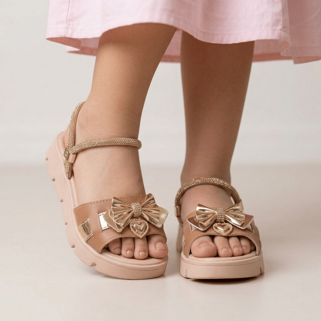 Sandália Feminina Infantil Plataforma Menina Delicada Casual Confortável