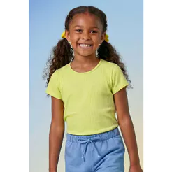 Blusa Básica Infantil Menina Canelada Elian Verde