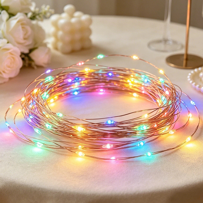 Kit com 30 Fios de Fada 2 Metros Led Para Decoração Festa Arte Presente Ambiente Decorado Charme Baterias
