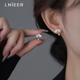 999 prata esterlina agulha Mori estilo flor parafuso brincos ganchos de orelha feminino Piercing de orelha pequena flor 