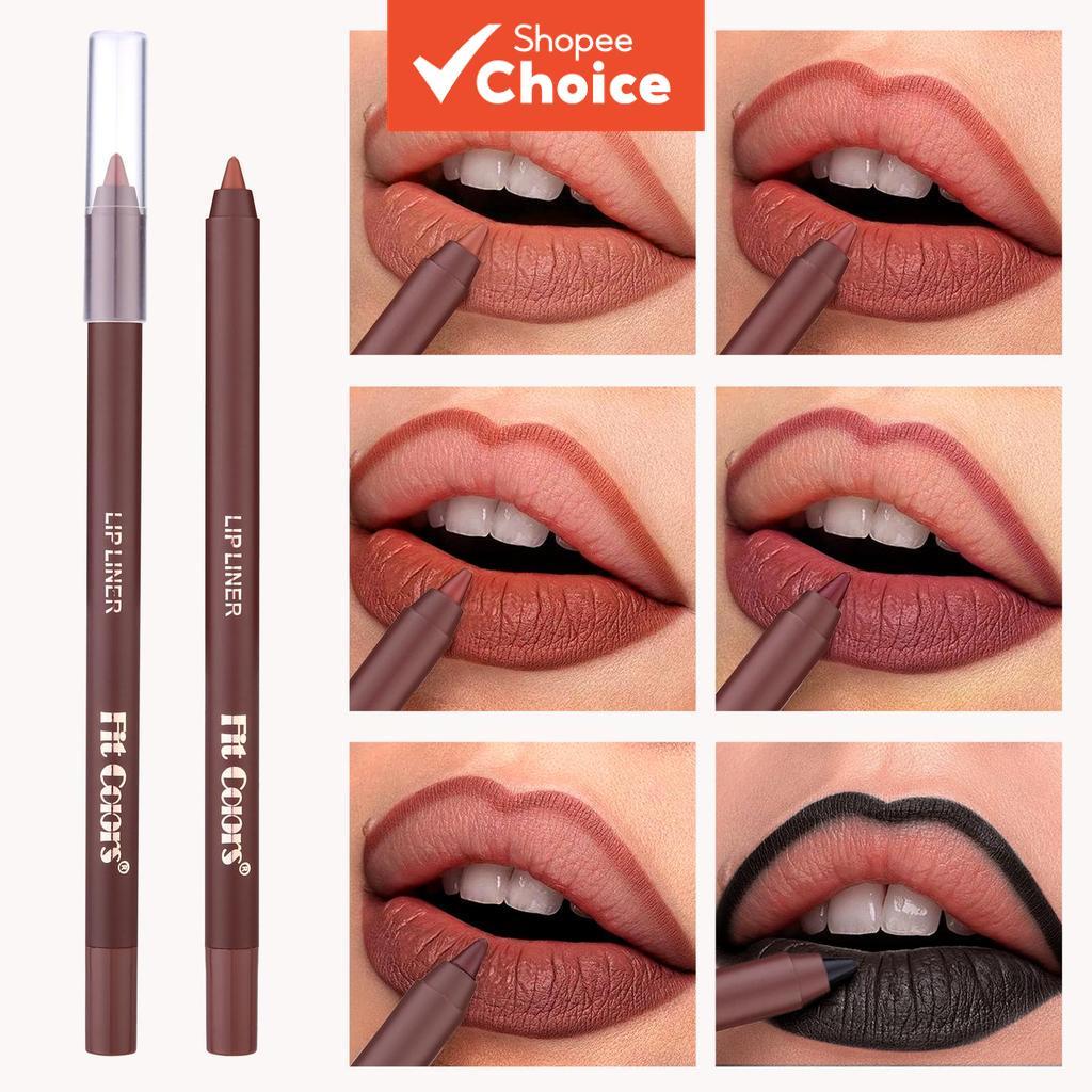 Delineador Labial Fosco De 6 Cores Fit Colors , Lápis À Prova D'água De Longa Duração E Não Desbotado