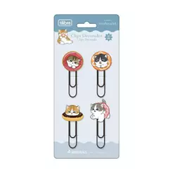 Clips metal decorado Mofusand 50mm com 4 unidades 405116 Tilibra