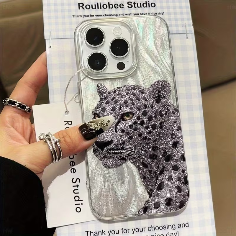 Capinha Capa Para Redmi A3 12 13C Poco X6 X7 F6 PRO Note 8 11 12 13 14 15 À Prova de Choque Estampa de leopardo