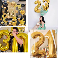 Balão Bexiga 32 Pol Metalizado Número 80 CM Grande Aniversário Festas Decorações Rose