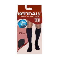 Meia Panturrilha (3/4) Kendall Masculina Média Compressão (18-21mmHg) Cor Preto Tamanho M Ponteira Fechada