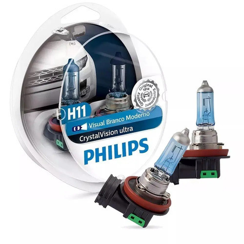 Lampada Philips Crystal Vision Ultra H11 55w Pingo Gratis