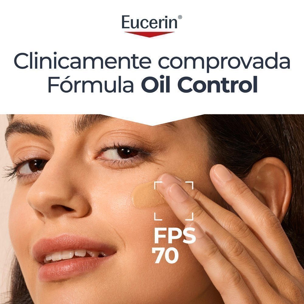Protetor Solar Facial Eucerin Sun Oil Control Tinted FPS 70 Antioleosidade Gel Creme Cor Média 50g · foto 2