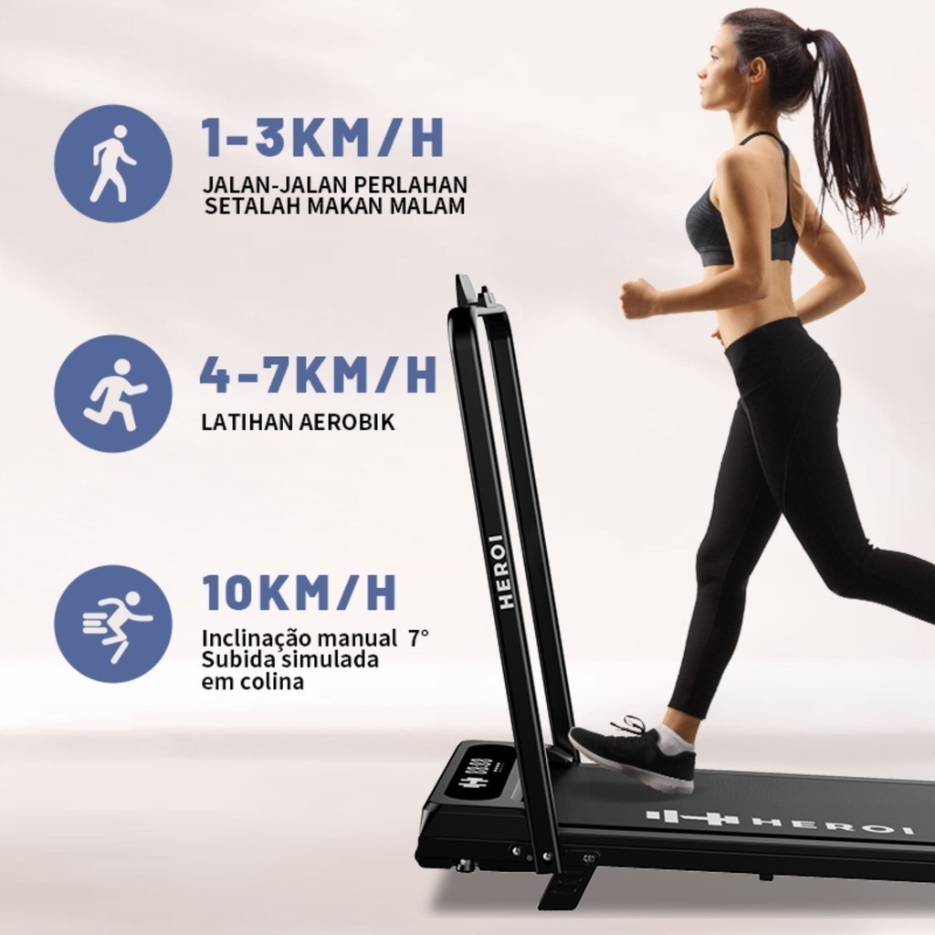 Esteira Elétrica 127V Silenciosa, Até 120kg 1-8km/h Dobrável Portátil Equipamento de Ginástica Doméstico