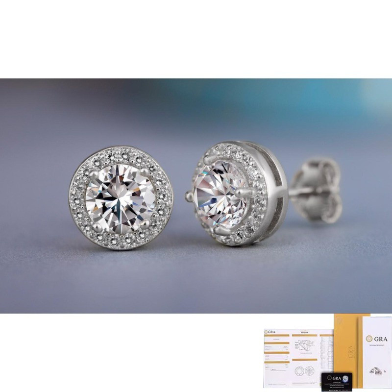2026[Certificado GRA Grátis] Venda Quente S925 Prata Moissanite Moda Personalidade Orelha Parafuso Prisioneiro Feminino