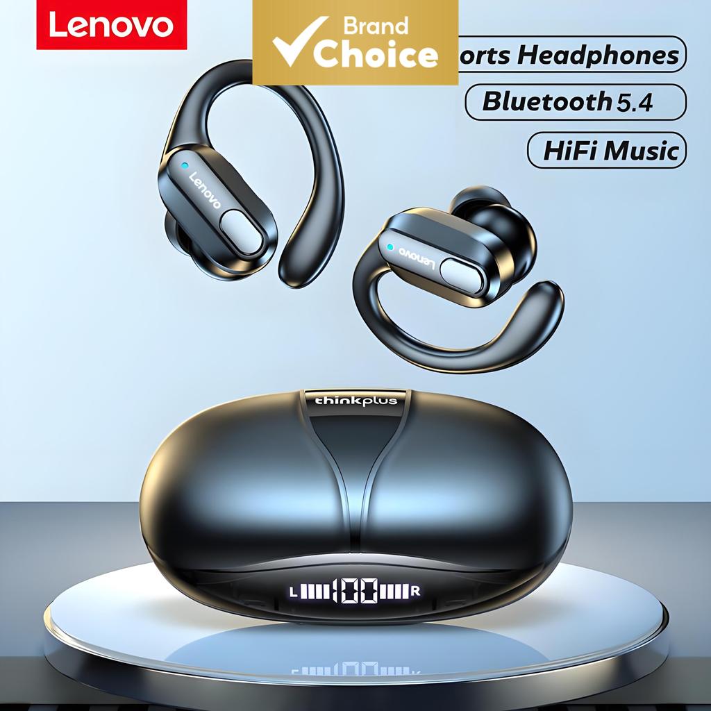 Lenovo XT80 Gancho Auricular Sem Fio Esportivo, Bluetooth 5.3, Display de Bateria LED, Redução de Ruído, Microfone