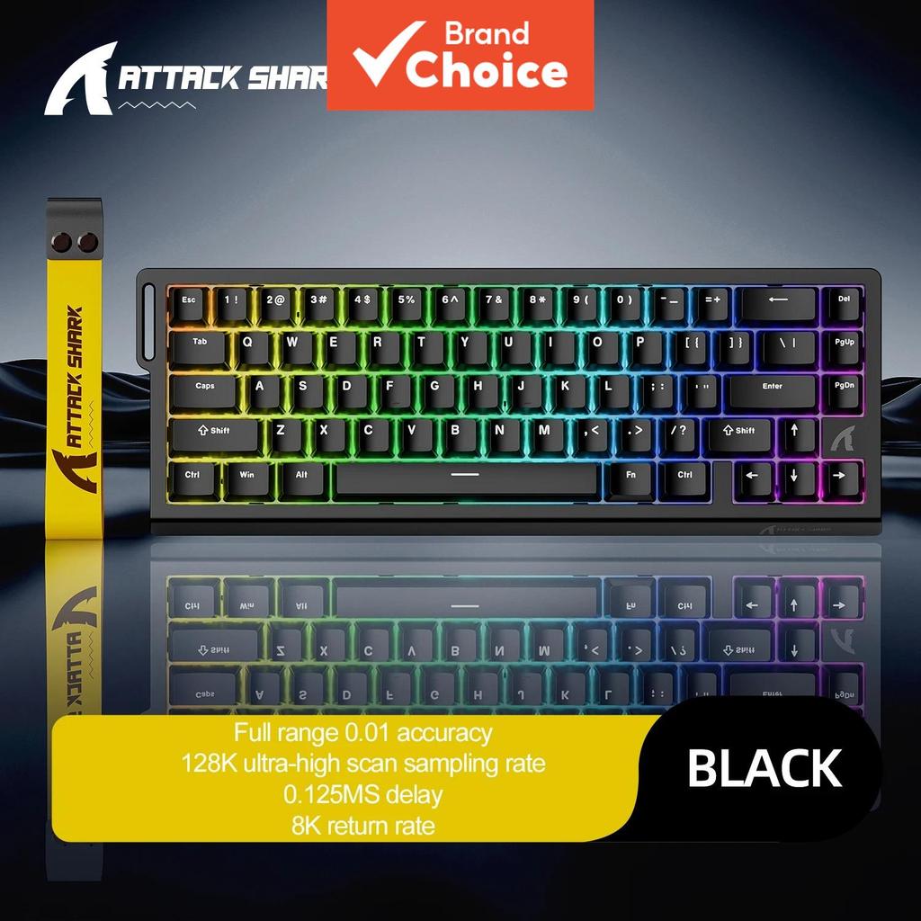 Teclado Mecânico Magnético SHARK ATTACK X68HE, 8KHz de Polling, Gatilho Rápido, Teclado Gamer Compacto com Iluminação