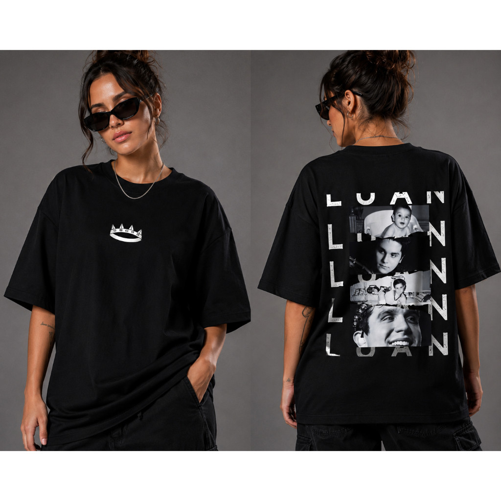 [Camiseta Premium em Algodão Puro]LA  Camiseta Oversized Luan Santana Unisex Streetwear SUEDINE PREMIUM Estampada