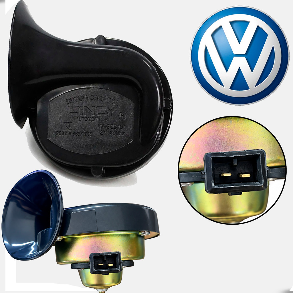 Buzina Automotiva tipo Caracol Modelo p/ Carros Volkswagen 12v Cinoy YN-BZCVW
