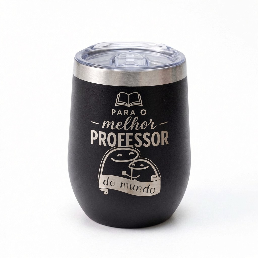 Copo Térmico Ovo Em Inox Com Tampa 360ml Personalizado A Laser Dia dos Professores