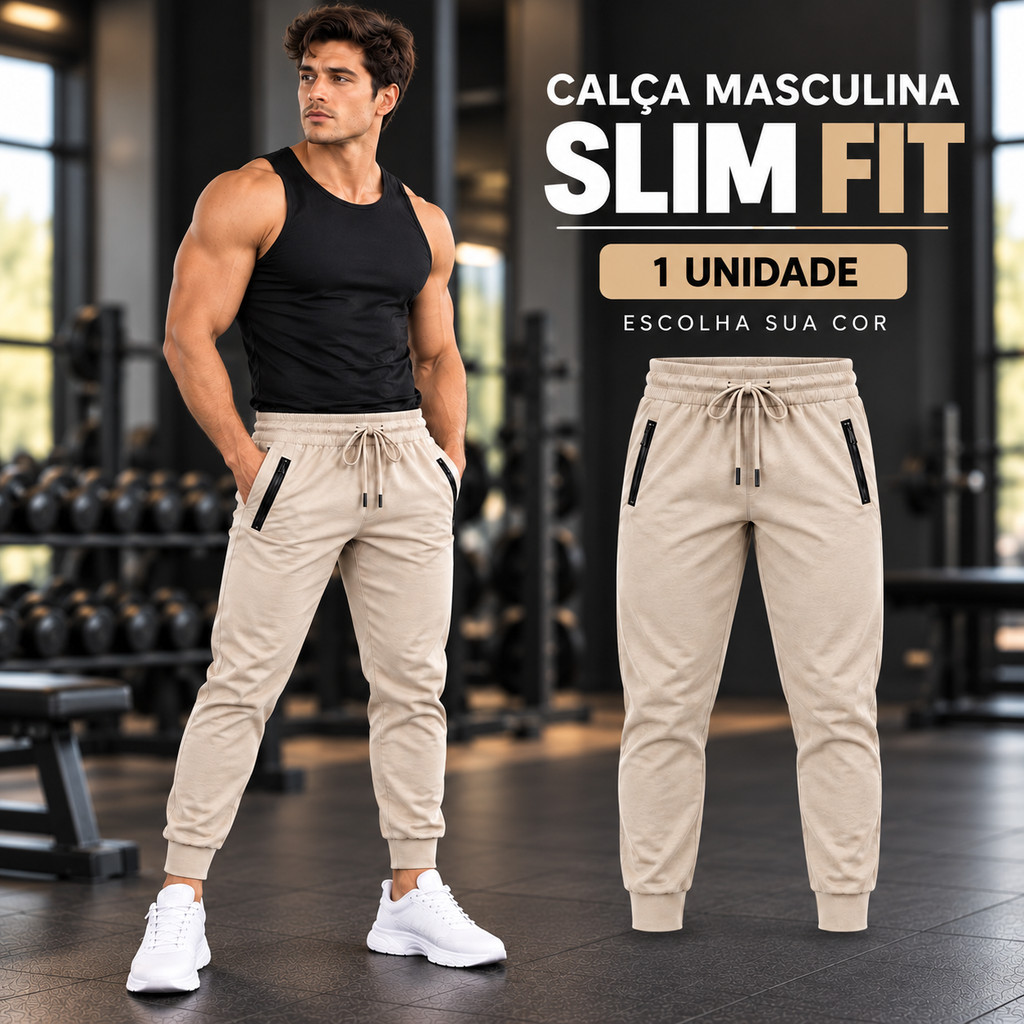 Calça Dry Fit Masculina De Academia Confortável Flexível Com Elastano Secagem Rápida De Promoção Para Atividades Fisícas