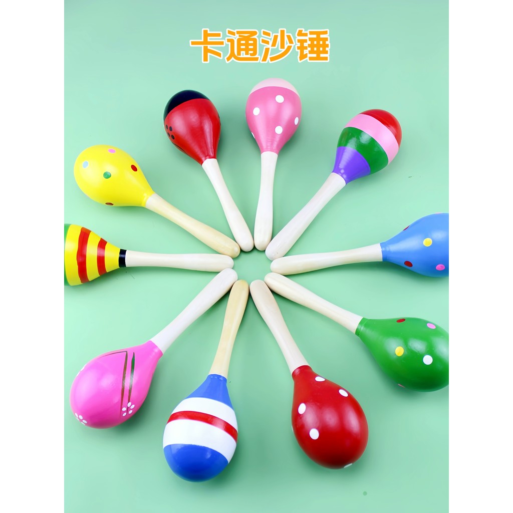 Martelo de areia de madeira instrumento de percussão jardim de infância educação precoce dos desenhos animados bola de a