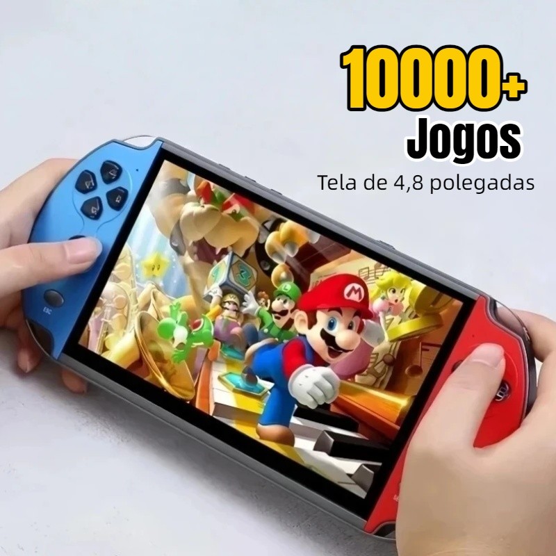 Vídeo Game Portátil Tela 4.8"+10000 Jogos Retro 16GB,Console de Mão Memoria Expansivel