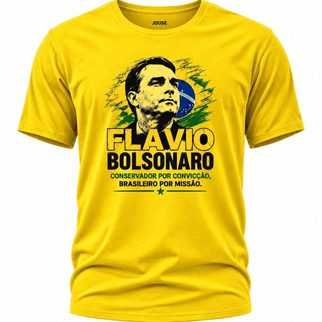 Camisa Flávio Bolsonaro Conservador - Deus Pátria Família Liberdade - DIREITA DE VERDADE Envio Imediato