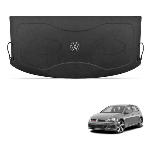 Tampão Porta Malas Bagagito Golf G3 2014-2019 Grafite Com Cordinhas Emblema Montadora