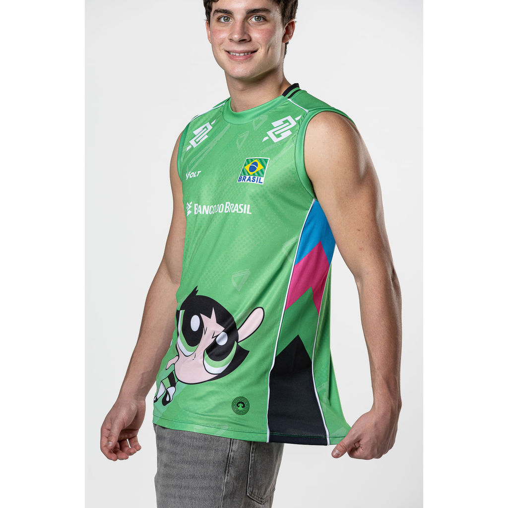 Regata Docinho Meninas Superpoderosas 2026 Vôlei Brasil Masculina Volt — imagem 2 de 2