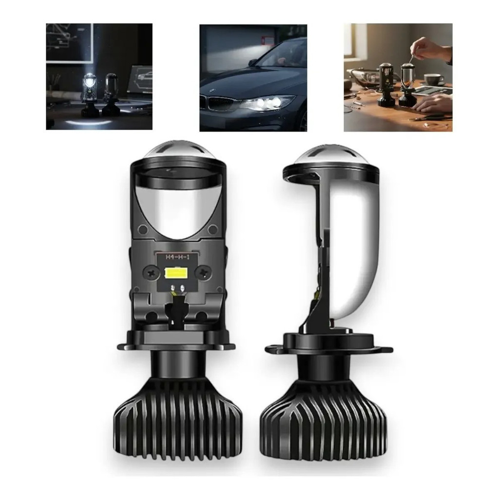 Lâmpada H4 Led Mini Projetor 6000k Motocicleta Yamaha Honda Suzuki - 1 UNIDADE