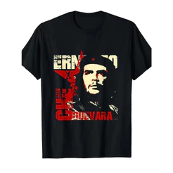 [Camiseta Premium em Algodão Puro]VOR Che Guevara Retrato Revolucionário Vintage Estampa Política Confortável Estilosa