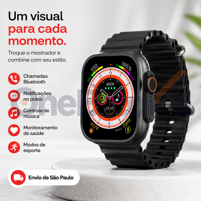[OneEscolha] Smartwatch S17MINI 38mm Esportivo, Tela Tátil HD, Alta Qualidade, iOS & Android, Visual Esportivo