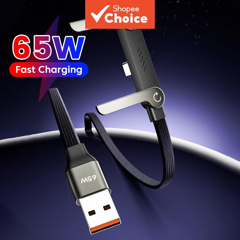 65W USB A Para Cabo De Carregamento Rápido C Com Suporte De Mesa Dobrável Telefone