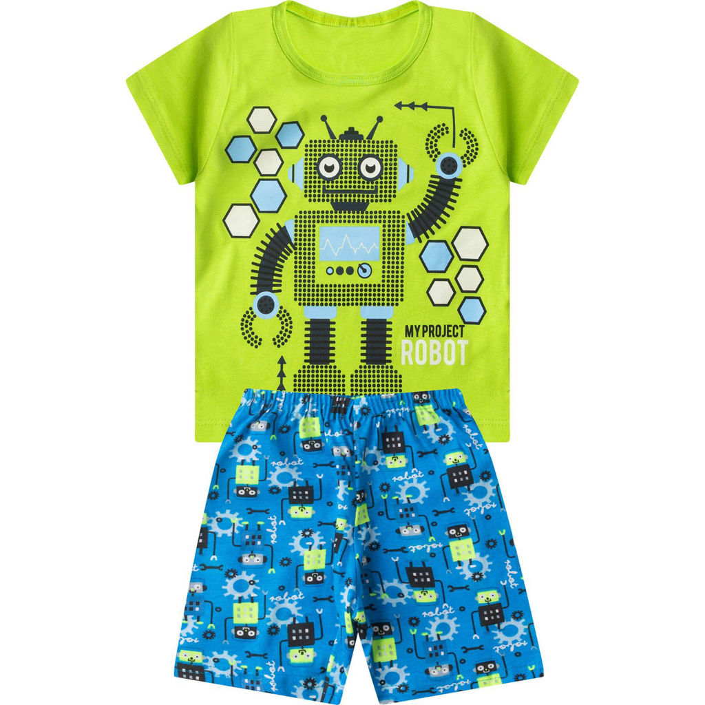 Pijama Infantil Masculino Brilha No Escuro Kappes Verde