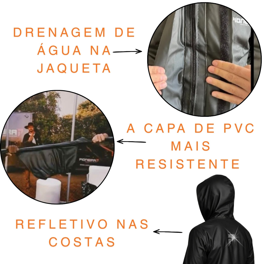 Capa Chuva Moto Impermeavel Pioneira Combate Oferta — imagem 2 de 2