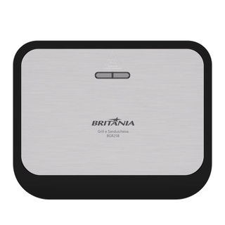 Grill e Sanduicheira Britânia Preto Inox 750W 2 em 1 BGR25B