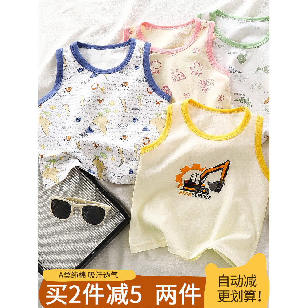 Bebê crianças colete primavera outono puro algodão estilo fino roupa interior meninos bebê meninas sem mangas topo verão