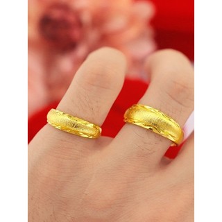 2026 novo estilo escovado lado do carro casal masculino feminino par anel vietnã areia ouro simulação ouro nicho Design 