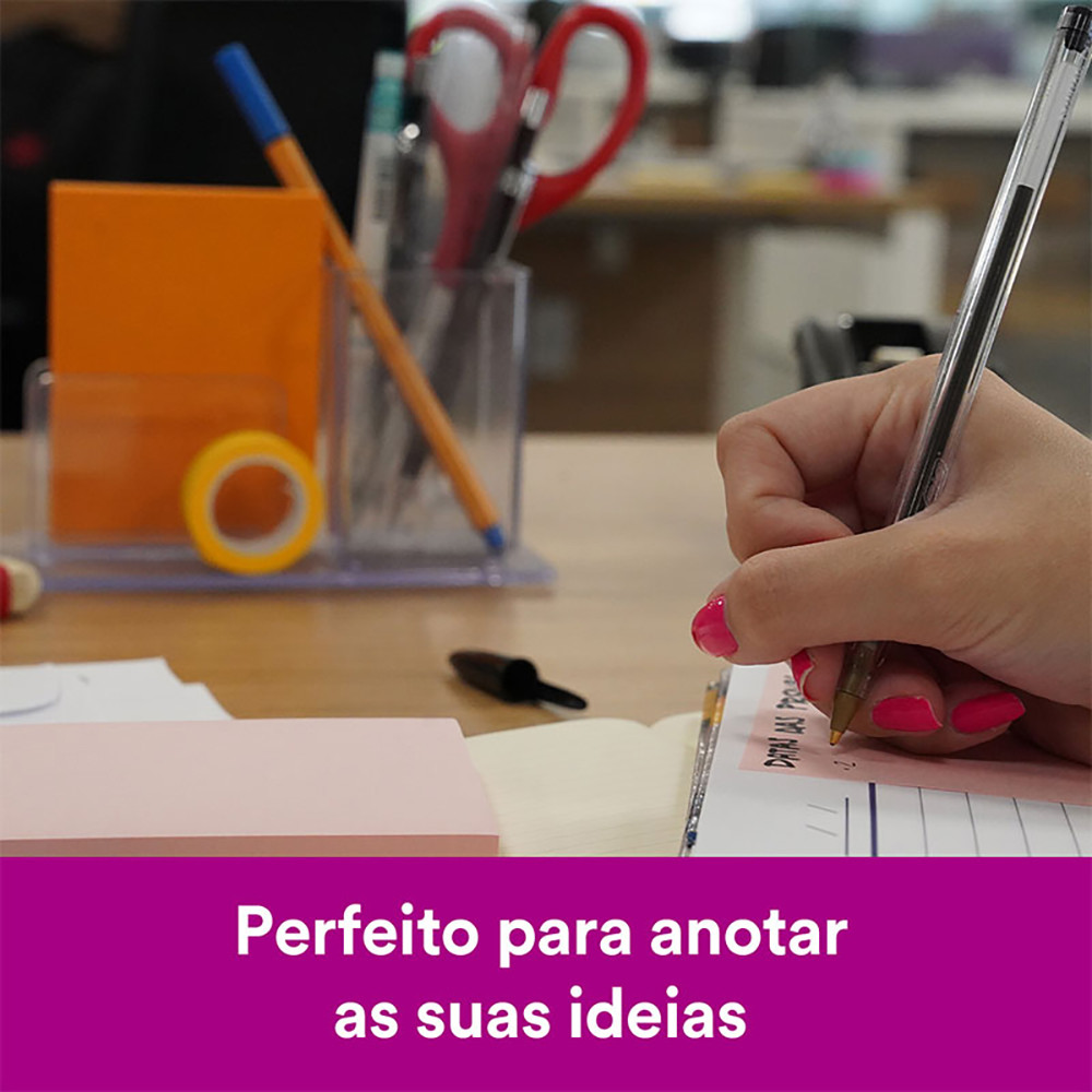 Bloco de notas adesivas Notefix amarelo 76x76mm 100 folhas 3M — imagem 2 de 2