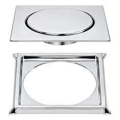 Ralo Click Inteligente Em Inox 15x15 Cm + Porta Grelha