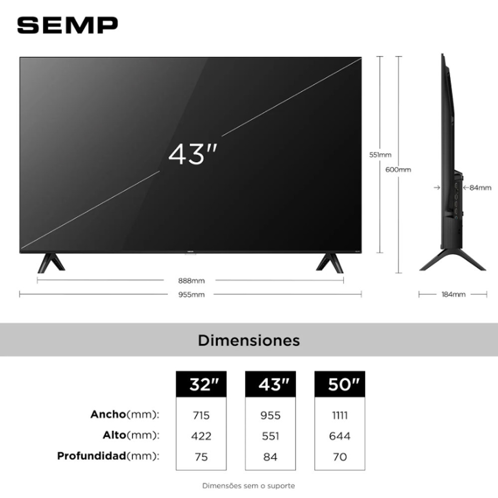 Smart TV S42R Full HD 43 Polegadas Dolby Áudio Roku Semp — imagem 2 de 2