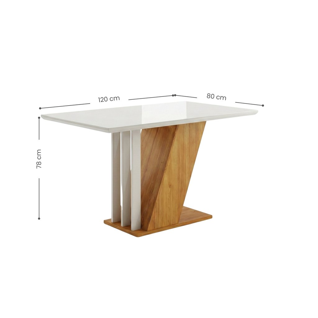 Conjunto Sala de Jantar Mesa Tampo MDF/MDP com 4 Cadeiras Miami Yescasa Off White/Freijó/Prata Freijo/OffWhite/Prata · foto 2