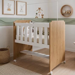 Mini Berço 100% MDF com Colchão Yescasa Branco/Ypê