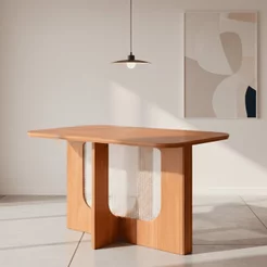 Mesa para Sala de Jantar Louise 130cm sem Vidro Marrom/Cinamomo